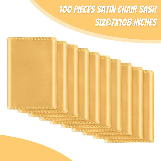 Satin Chair Sashes Bows Universal Chair Ribbon Ties Back Sash - Image 2