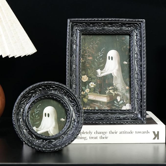 Cuspin Black Picture Frame Set of 2 Vintage Baroque Frames, Ornate Resin Photo - Image 4