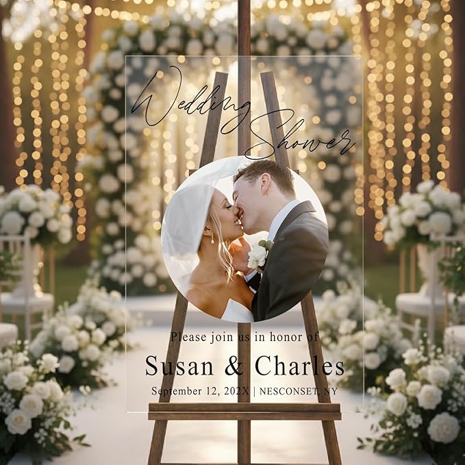 Personalized Wedding Photo Acrylic Welcome Sign – Custom Picture Board - Image 2