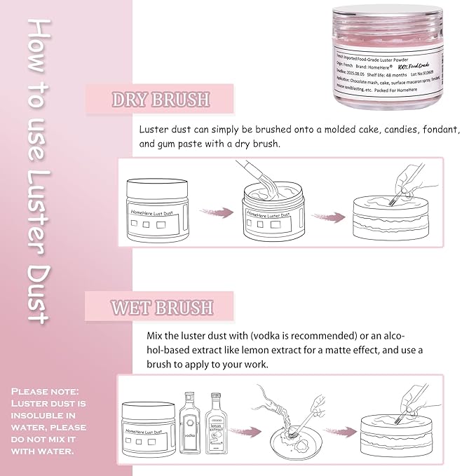HomeHere Edible Luster Dust Food-Grade Glimmer Powder Glitter - Image 3