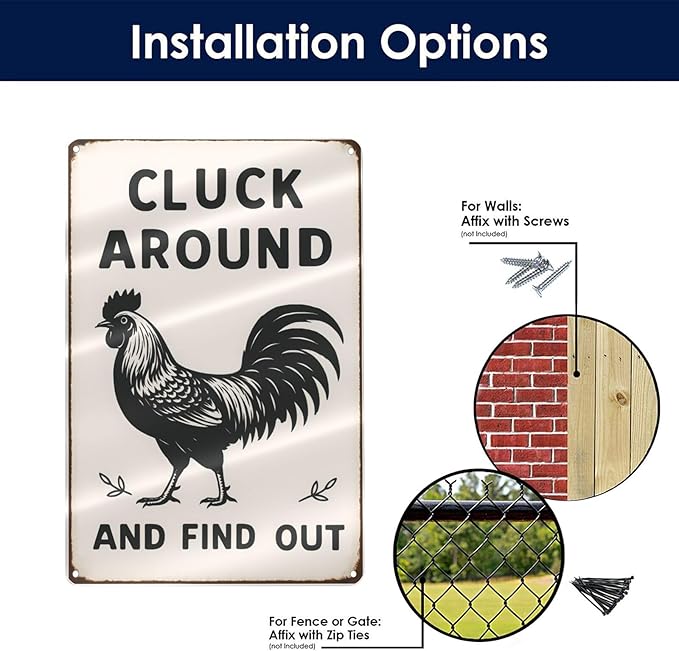 Funny Chicken Tin Sign - Image 8