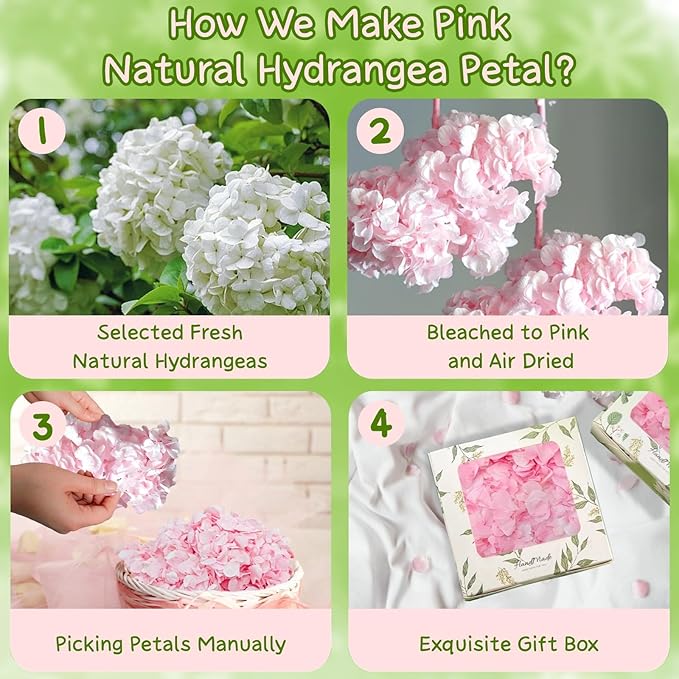 1500Pcs Real Hydrangea Pink Dried Flower Petals - Image 4
