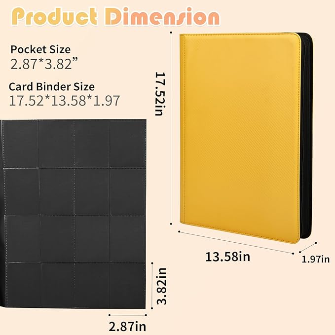 Premium 1000+ Pockets Trading Card Binder, 16-Pocket Ringless Side-Loading Album - Image 6