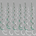 36 Pcs Green White Hanging Swirl Decorations Felt Swirl Streamer Spiral Ceiling by pinkblume