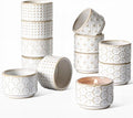 LE TAUCI Tealight Candle Holder, Embossed Ceramic Votive Candle Holders Bulk by LETAUCI