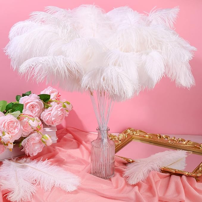 Hanaive 150 Pcs Ostrich Feathers Set Bulk Plumes 12-14 Inch 70 Pcs Large - Image 5