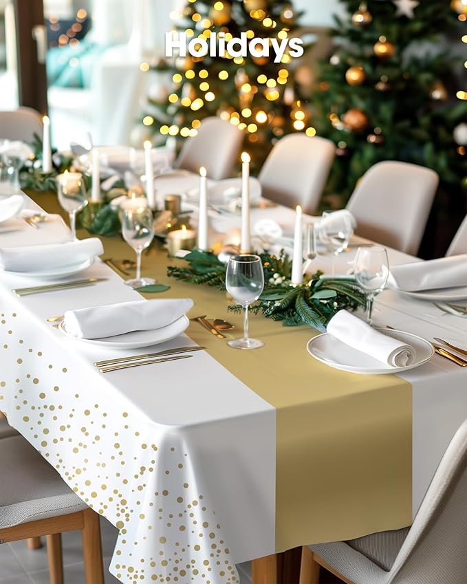 Pureegg Plastic Table Cloth Disposable 10 Pack, 54 x 108 Inch, Table Runner - Image 8