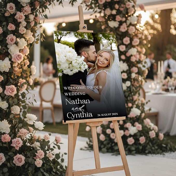 Personalized Wedding Photo Acrylic Welcome Sign – Custom Picture Board - Image 4
