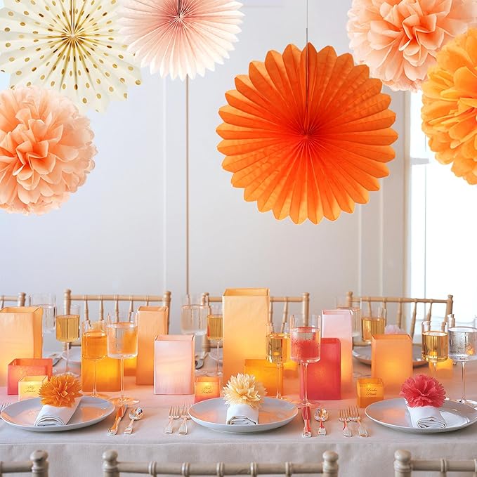 Orange-Beige Peach Fall-Boho Thanksgiving Party-Decorations - Image 6