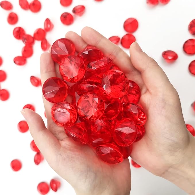 100Pcs Clear Acrylic Diamonds 25mm Wedding Table Scatters Gemstones Confetti - Image 5