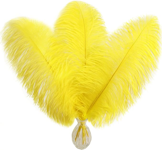 Larryhot Yellow Big Ostrich Feathers by Larryhot