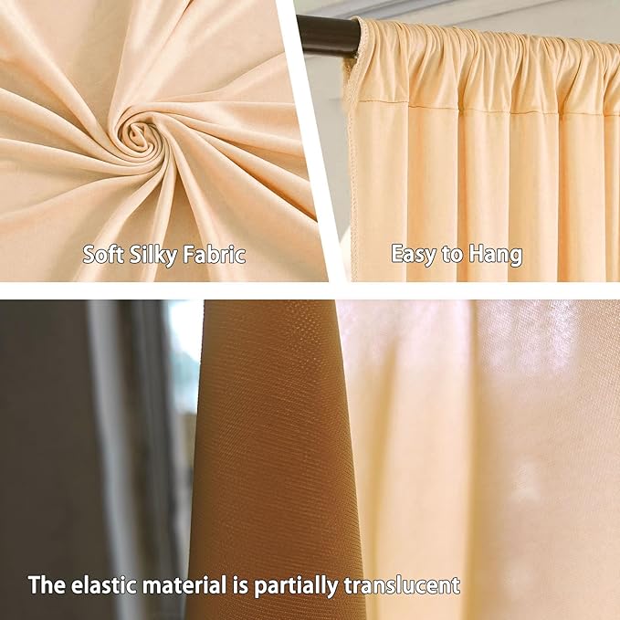 10 x 10 Feet Champagne Backdrop Curtain - Image 3