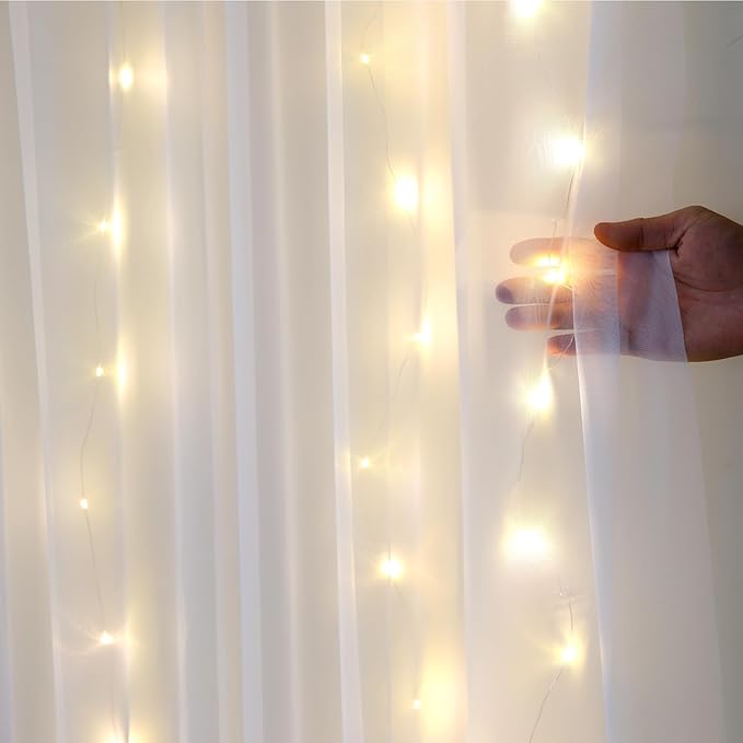 Sheer Backdrop Curtain with Lights String - Image 6