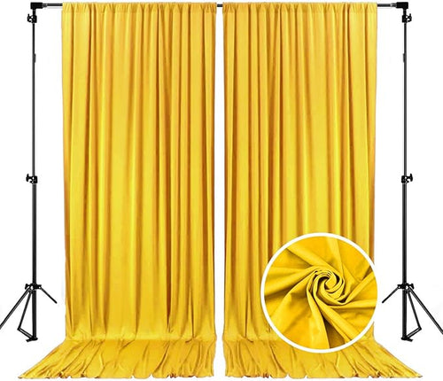 10 x 7 Feet Yellow Backdrop Curtain by ZEBMOON