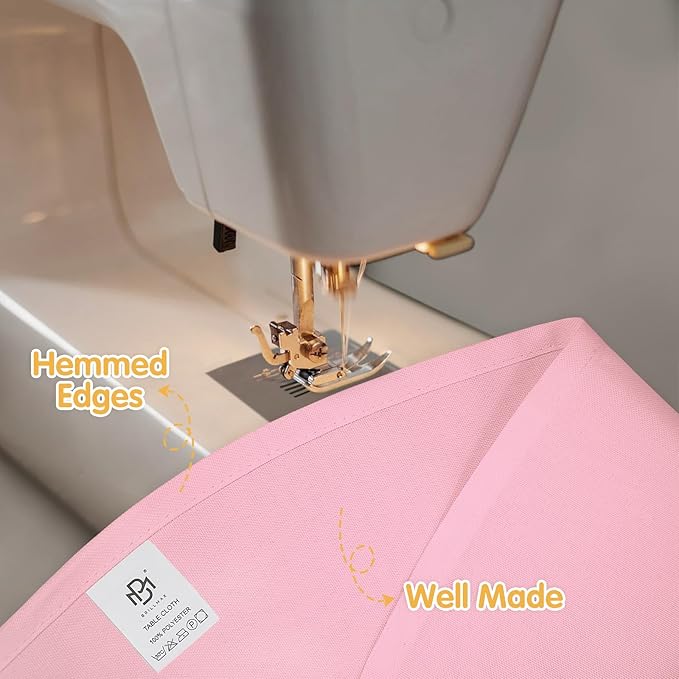 BRILLMAX 8 Pack Pink Round Tablecloths 90 Inch - Image 4