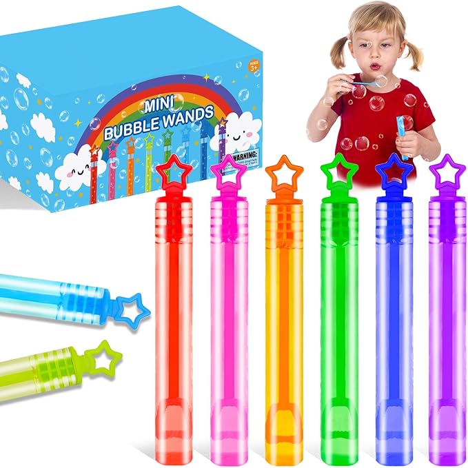 Bulk Toys for Kids Prizes 200 Pack, Mini Bubble Wands Party Favors for Toddlers by Wondrus