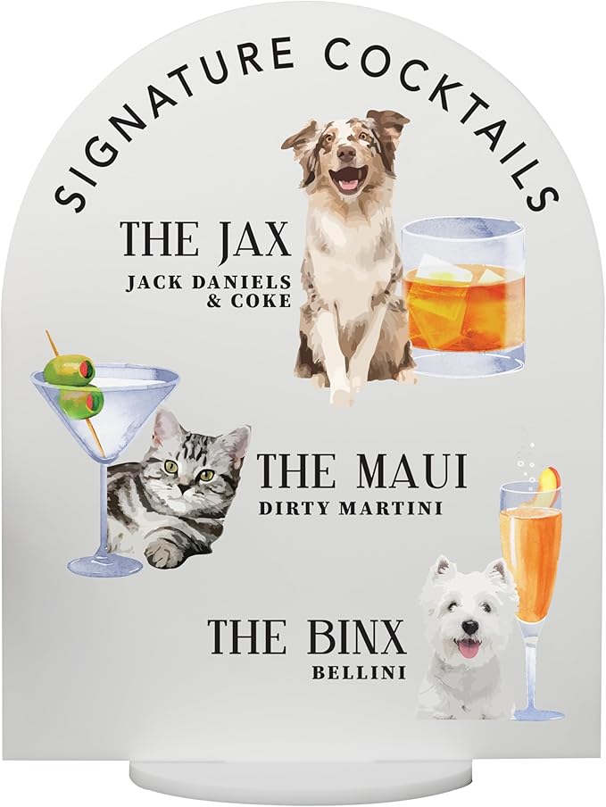 Pet Signature Drink Wedding Signs by Elation+Factory+Co.