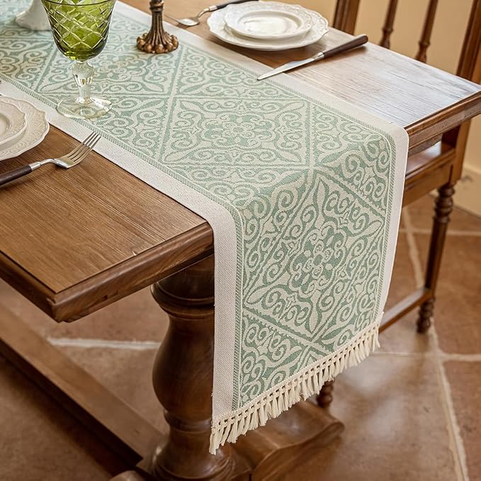 Table Runner 48 Inches Long, Waterproof Boho Table Runner by UWWGKK