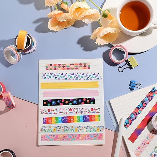 TaoBary 33 Rolls Holiday Plaid Washi Tape, 15 mm Seasonal Washi Tape Set - Image 5