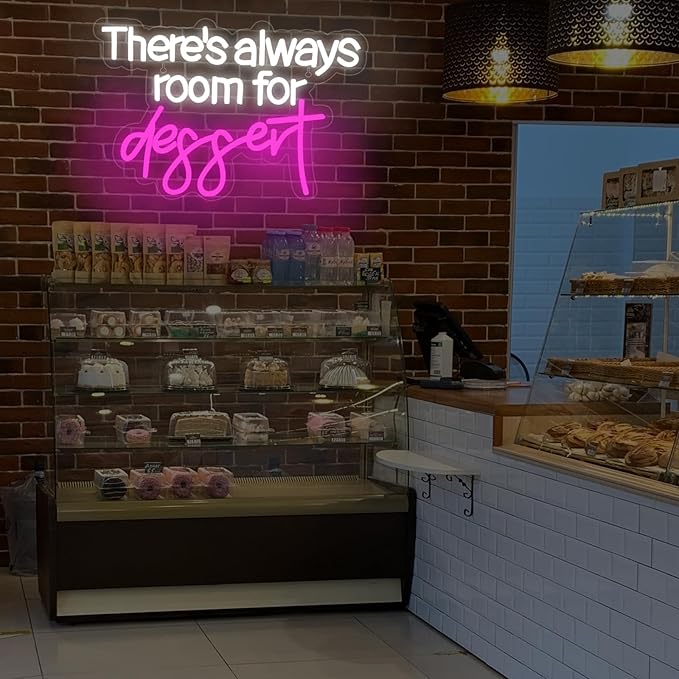 There's Always Room for Dessert Neon Sign Baking Bread Shop Decor Led Light - Image 7