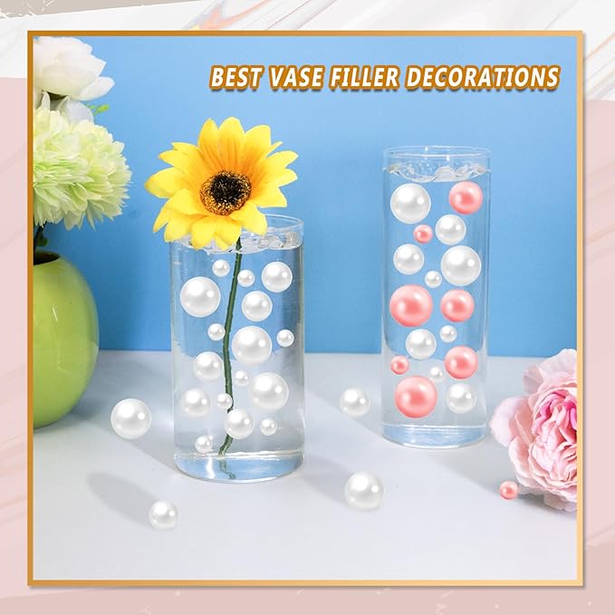 300Pcs Vase Filler White No Hole Faux Pearl Beads - Image 4