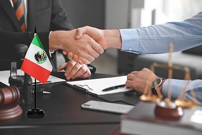 Mexico Mexican Deluxe Desk Flag Set Small Mini Miniature Mexico Mexican Table - Image 5