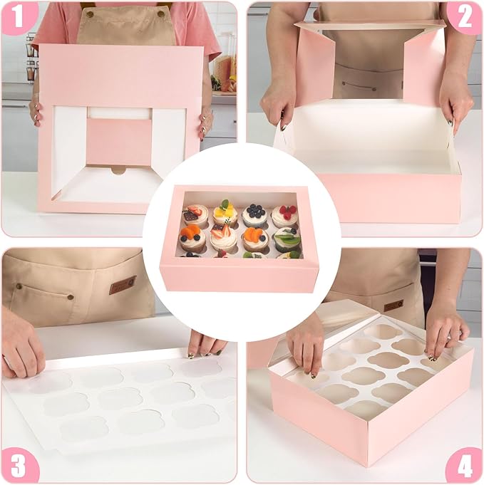 VGOODALL 12 Count Cupcake Boxes - Image 7