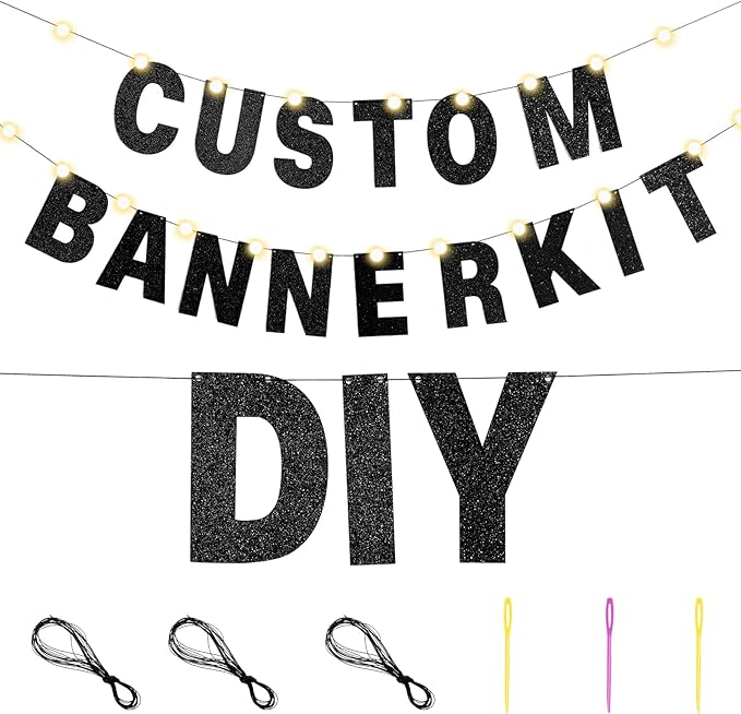 TaoBary 112 Pcs DIY Letter Kit Glitter Customizable Banner Letters Include 107 - Image 3