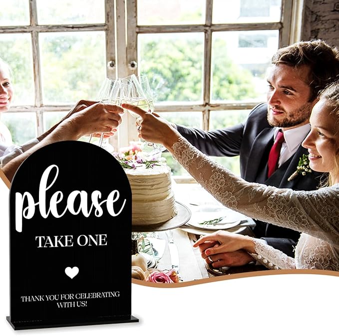 Black Please Take One Sign, Wedding Engagement Bridal Shower Baby Shower Decor - Image 6