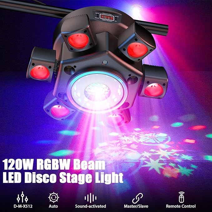 2-Pack 120W Moving Head 6 Arms Stage Lights - Image 2