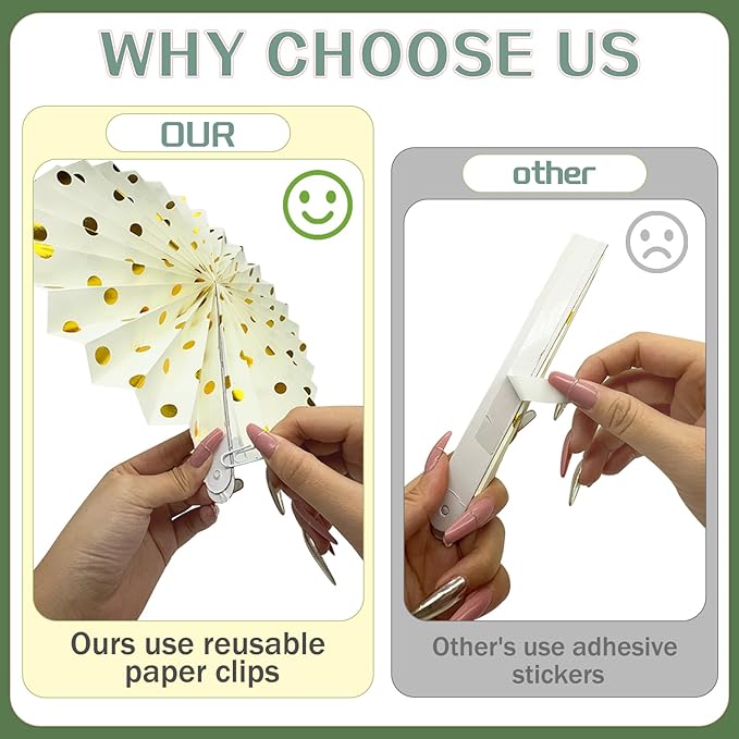 15Pcs Sage Green Party Decorations, Hanging Paper Lanterns Paper Fans Tissue - Image 4