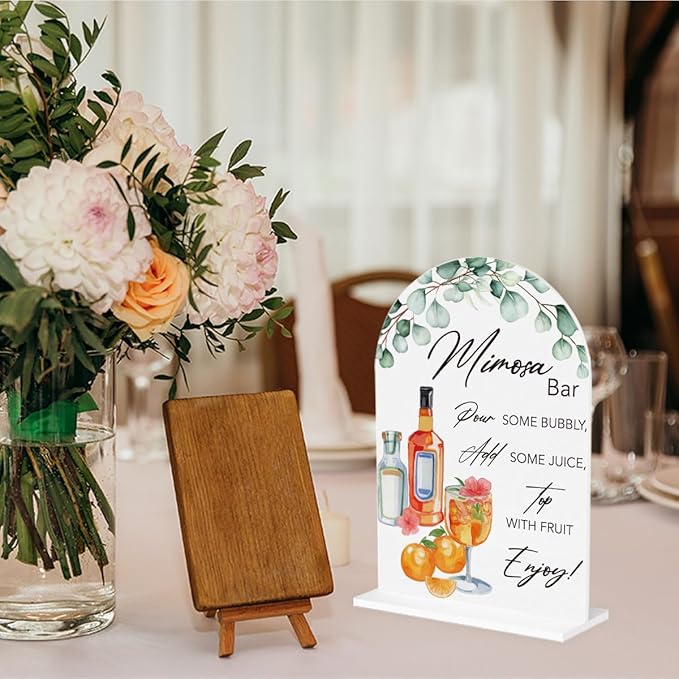 Mimosa Bar Sign for Wedding Acrylic Arch Wedding Bridal Shower Baby Shower - Image 5