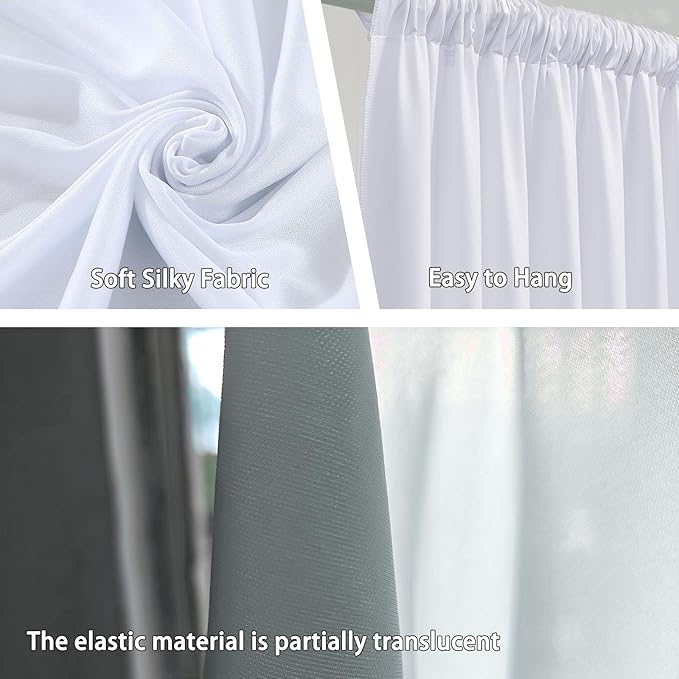10 x 10 Feet White Backdrop Curtain - Image 3