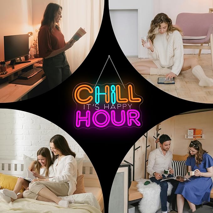 CHILL HOUR Neon Sign, Colorful LED Wall Light - Image 5