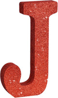 TONIFUL 8 Inch Red Glitter Letter J Table Centerpiece A-Z Red Birthday Party by TONIFUL