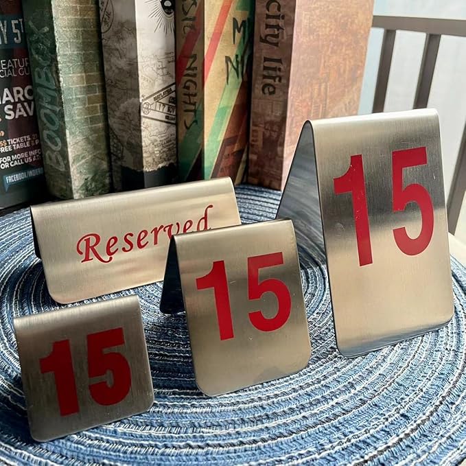 10 Pcs Metal Place Cards Stackable Tent Style Table Numbers，Place Card Holders - Image 5