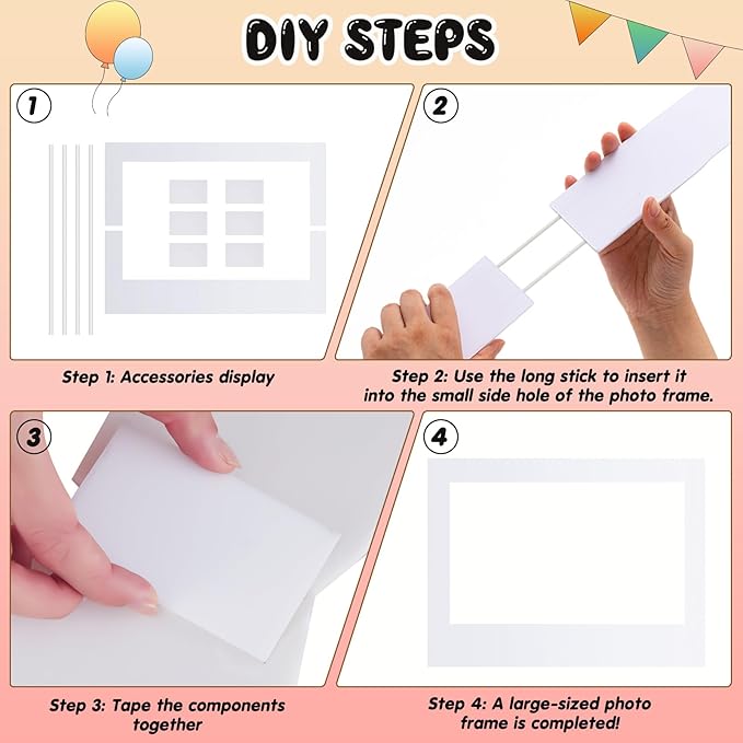 32 x 24 Inch Large Blank DIY Photo Booth Props Picture Frame Party Frame DIY - Image 2