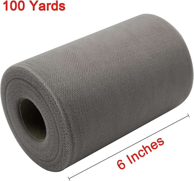 Silver Tulle Fabric Roll 6 Inch X 300 FT Matte Tulle Ribbon Netting Mesh Spool - Image 8