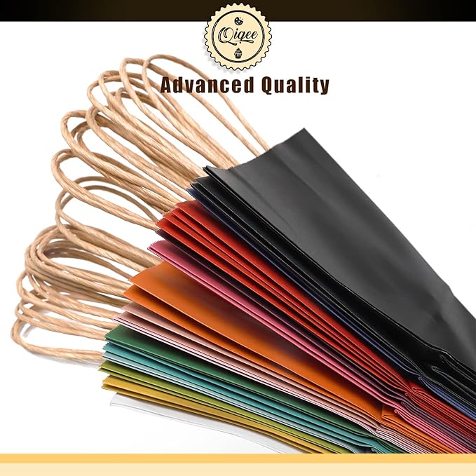 qiqee 100Pcs Medium Size Paper Gift Bags - Image 5