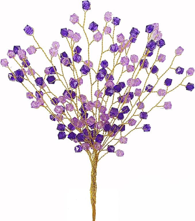 32PCS Crystal Artificial Flowers Bouquets Handmade Acrylic Flower Branches Fake - Image 3