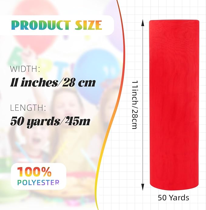 Crystal Organza Fabric Tulle 11 Inch by 50 Yards Sheer Tulle Rolls - Image 2
