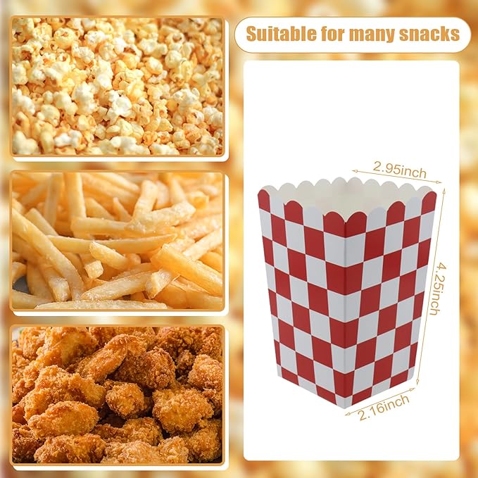 50 Pcs Popcorn Boxes Mini Paper Popcorn Box Cardboard Popcorn Container - Image 2