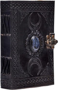 3 Moon Blue Lapiz Embossed Vintage Leather Journal | 240 Pages of Antique by cuero