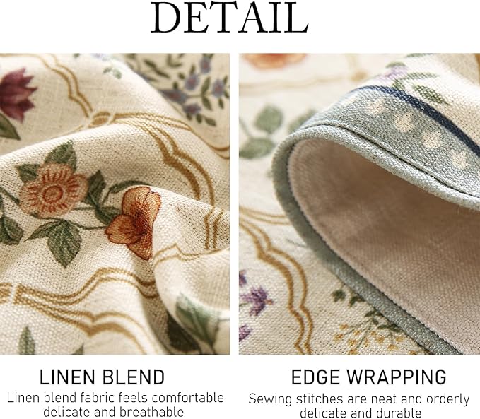 ISAENNE Designer Vintage Elegant Linen Table Runner 118 Inches Extra Long - Image 5