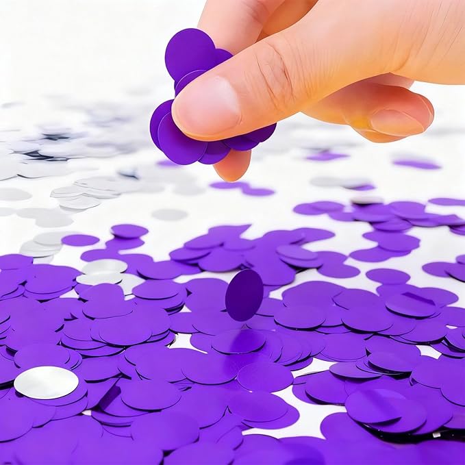 Purple Round Foil Metallic Confetti - Image 3
