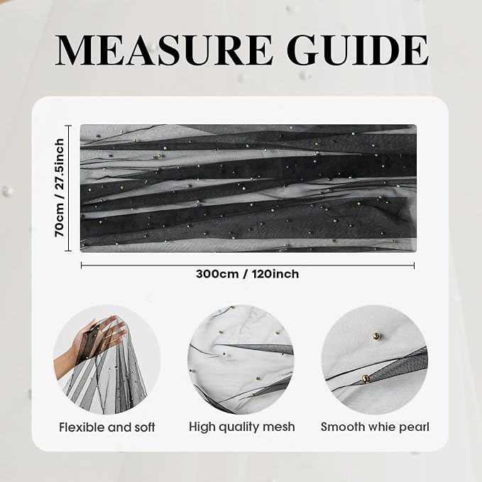Artoid Mode 3PCS Pearl Black Gauze Table Runner 120 Inch 10FT, Seasonal Sheer - Image 7