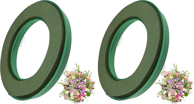 DOITOOL Flower Foam Ring with Suction Cup Car Flower Mud Green Wet Foam Blocks by DOITOOL