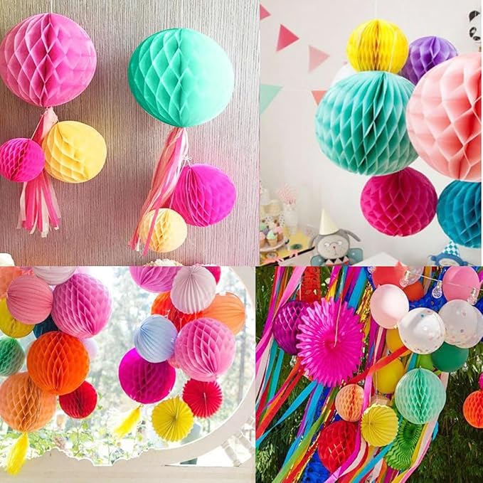 15pcs 6'' 8'' 10'' Paper Fans Decorations Round Purple Tissue Paper Fans Decor - Image 4