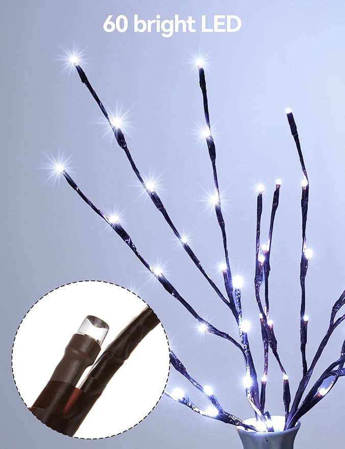 3 Pack Lighted Branches for Vases Plug in - Image 6