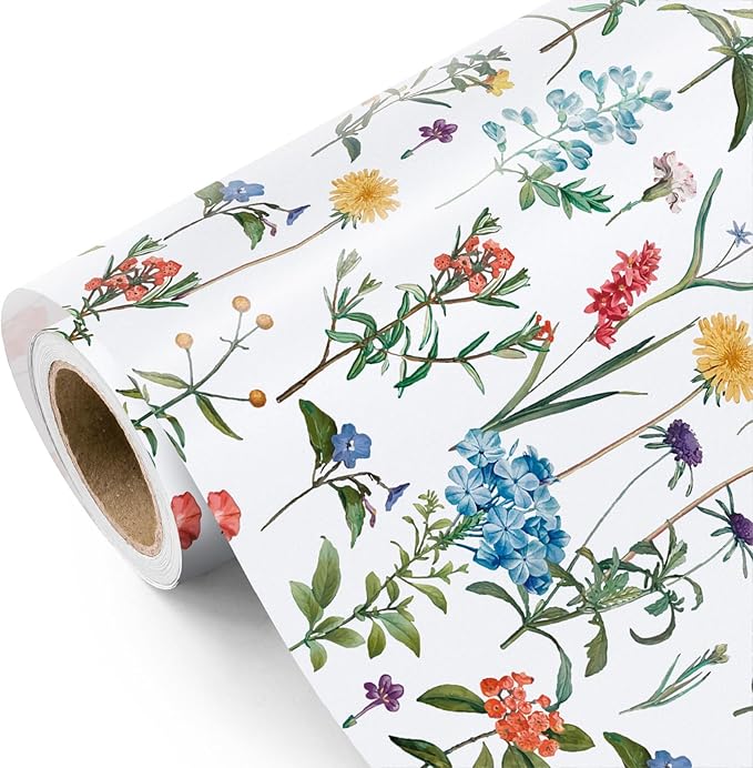 WRAPAHOLIC Floral Wrapping Paper Roll by WRAPAHOLIC